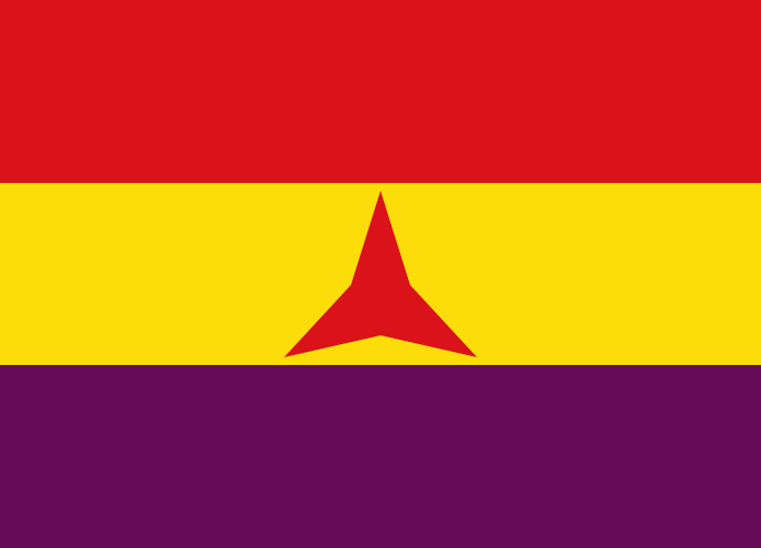 Flagge der internationalen Brigaden, Quelle: Wikipedia